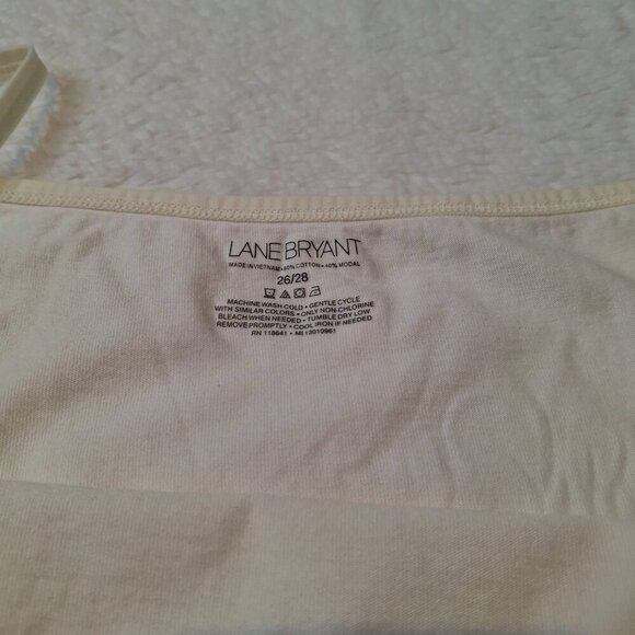 Lane Bryant Lace Cami Sz 26/28 Modal Blend Adjustable Straps Neutral Minimalist - Picture 8 of 11